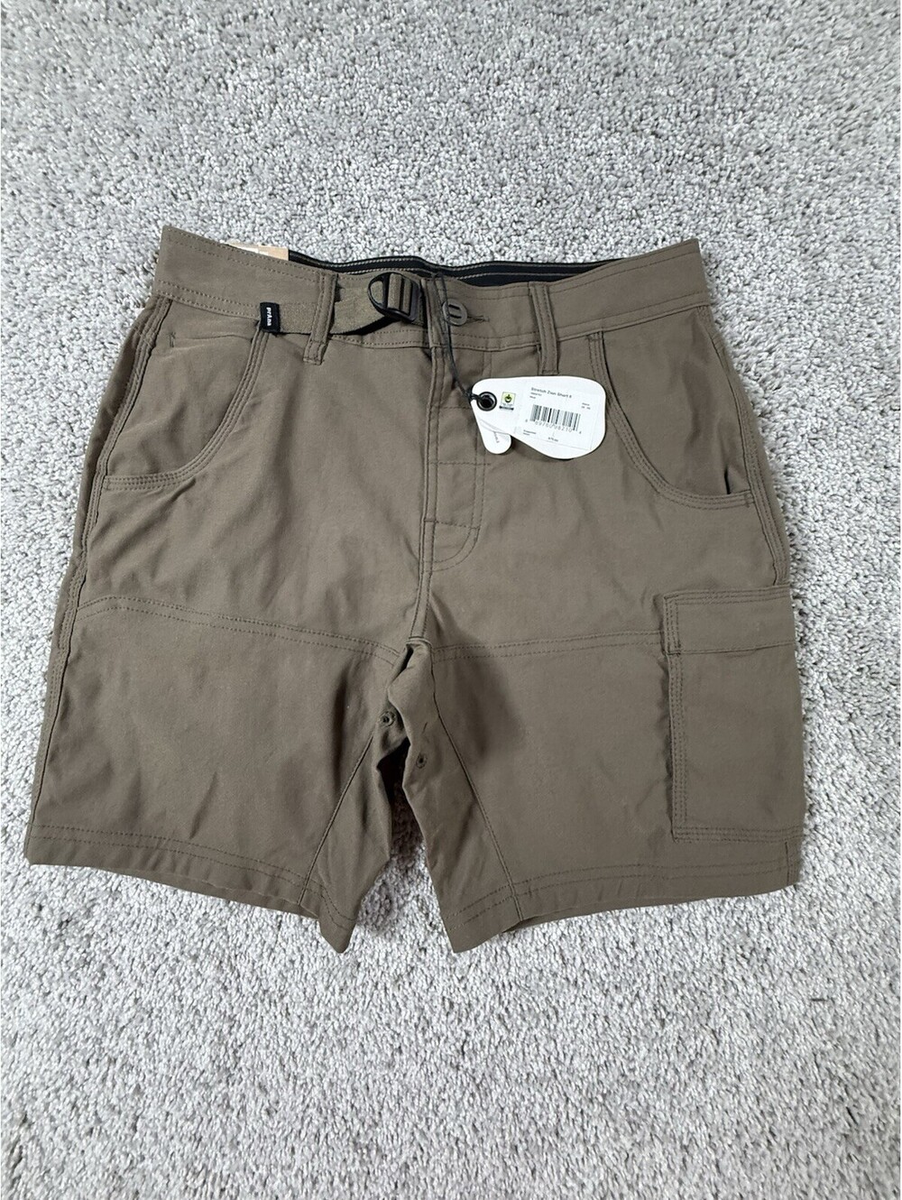 Prana Stretch Zion Short II Mens 28 Mud Brown Hiking Cargo Shorts NWT $75 Retail